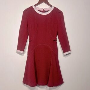 🇰🇷ON & ON Pink and Pearl Trim Flared Dress